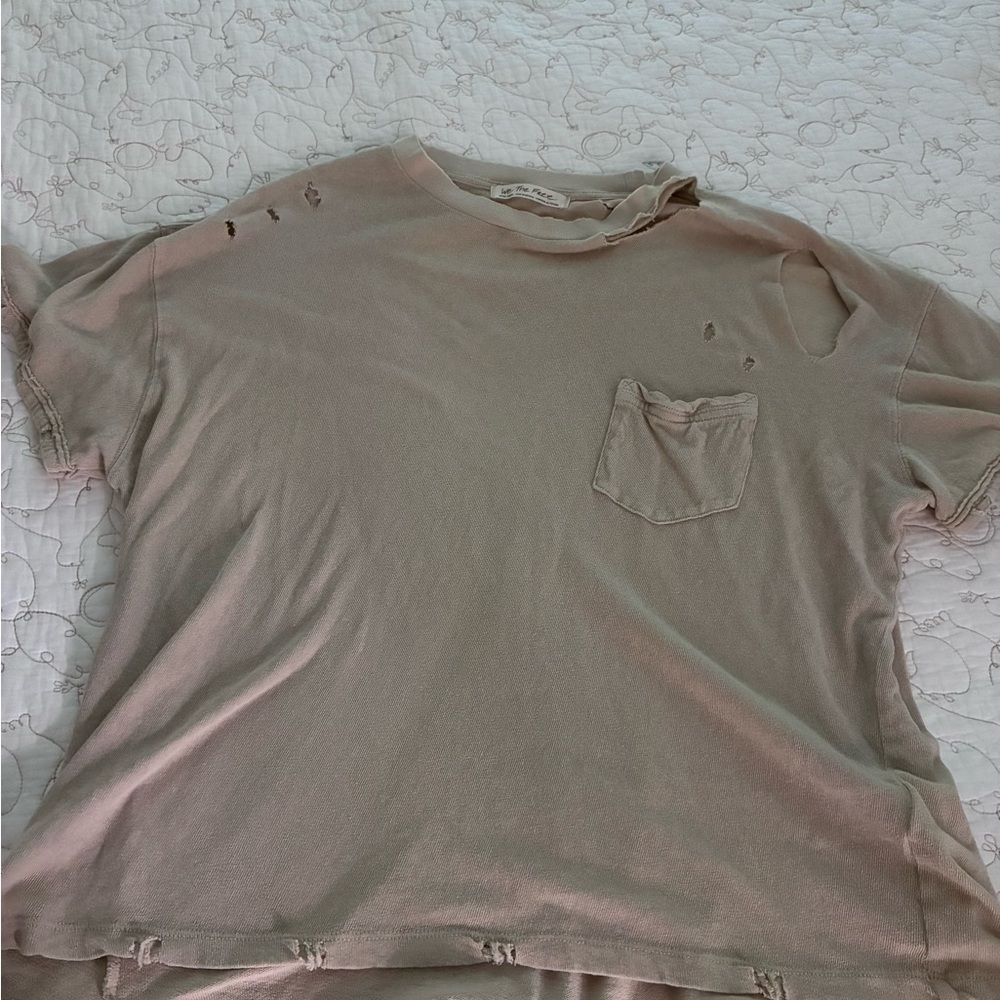We The Free Women’s Distressed Tan T-Shirt